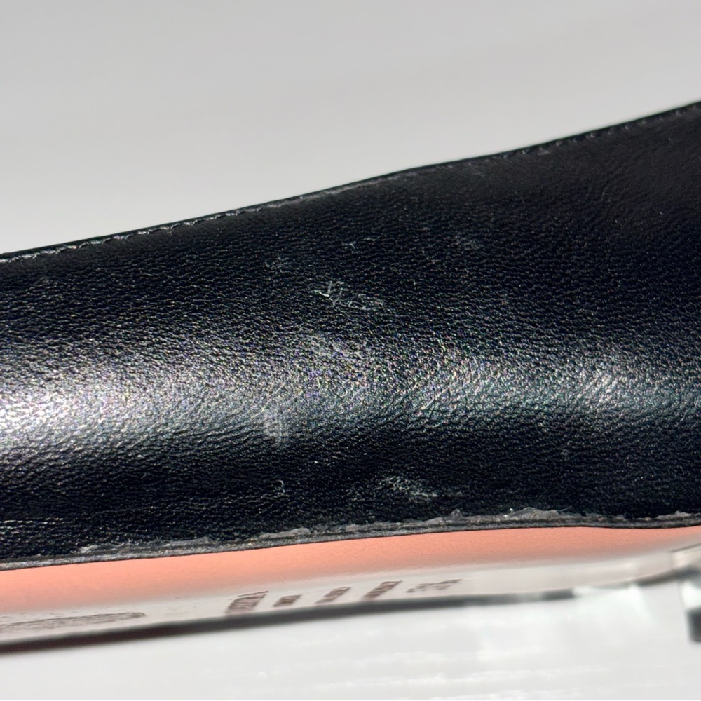 Aquazzura Black Leather Flats with Bow - Picture 9 of 10